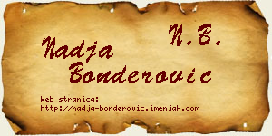 Nadja Bonderović vizit kartica